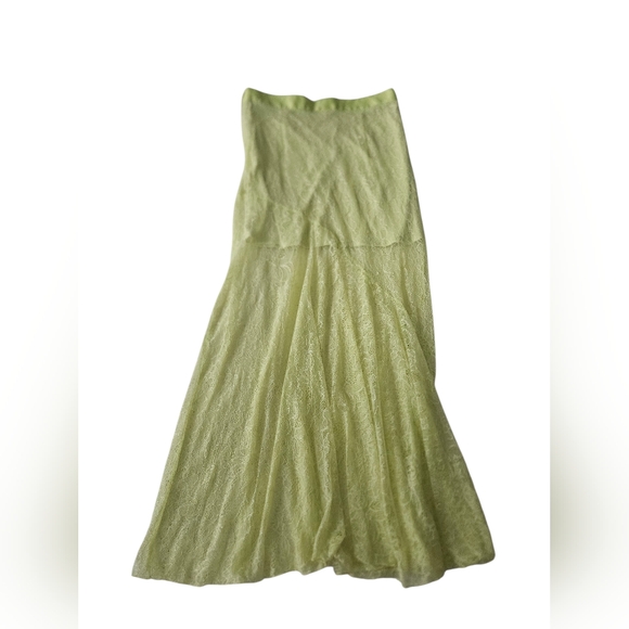 Victoria's Secret Dresses & Skirts - VICTORIA'S SECRET Green Lace Sheer Overlay Maxi Skirt | SZ 8